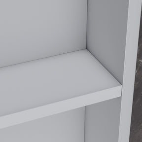 Single-door grey wooden mirror cabinet with cosmetic shelf 485x700x130mm