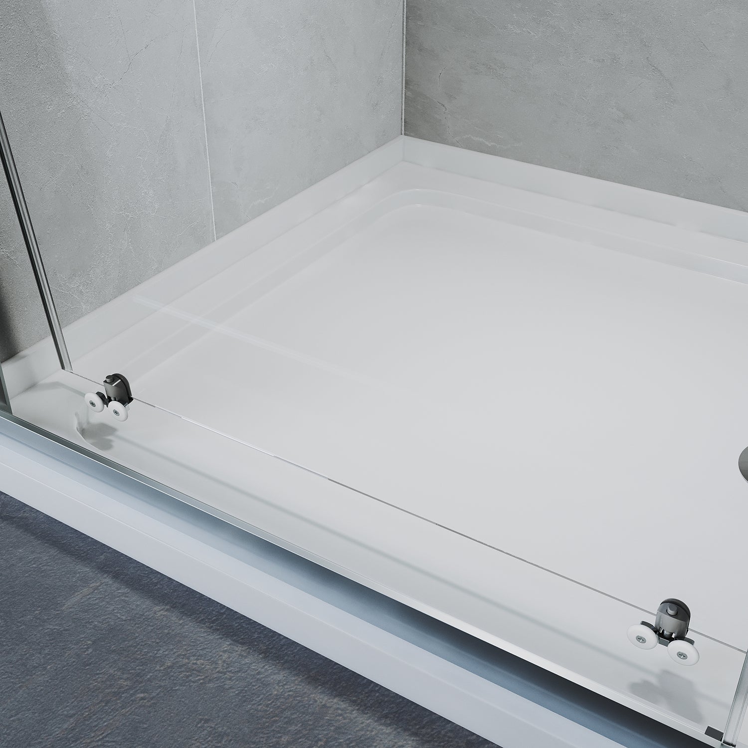Sliding Shower Door with 5 mm Clear Glass Panel, Reversible Shower Enclosure,  Chrome colour matte frame