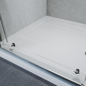 Sliding Shower Door with 5 mm Clear Glass Panel, Reversible Shower Enclosure,  Chrome colour matte frame
