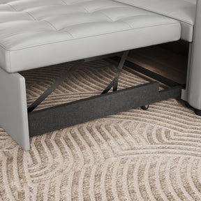 2 Seater Sofa Bed 3 in 1 with Storage, Hidden Pull-Out Bed, Adjustable Backrest and 2 Cushions, Light Gray