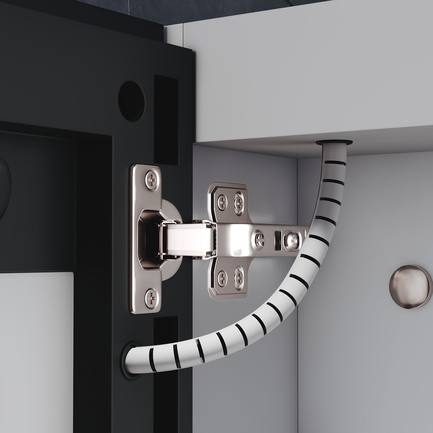 Single-door grey wooden mirror cabinet with cosmetic shelf 485x700x130mm