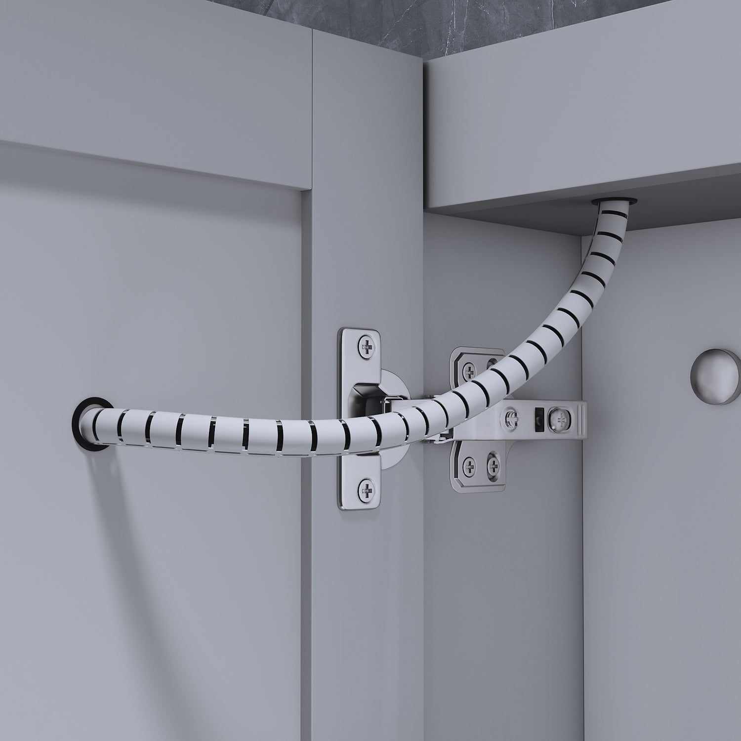 Bathroom cabinet with integrated mood lighting and glass shelves, Moroccan Gray, 700x600x125mm