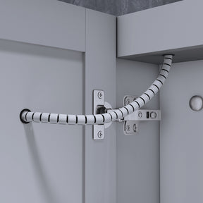 Bathroom cabinet with integrated mood lighting and glass shelves, Moroccan Gray, 700x600x125mm