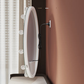 Round LED Vanity Mirror Wall Mount Or Tabletop Mirror with 3 Color Modes  800x800x35mm