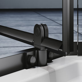 ELEGANT SHOWERS Diamond Semi Frameless Shower Screen black 90cm-100cm