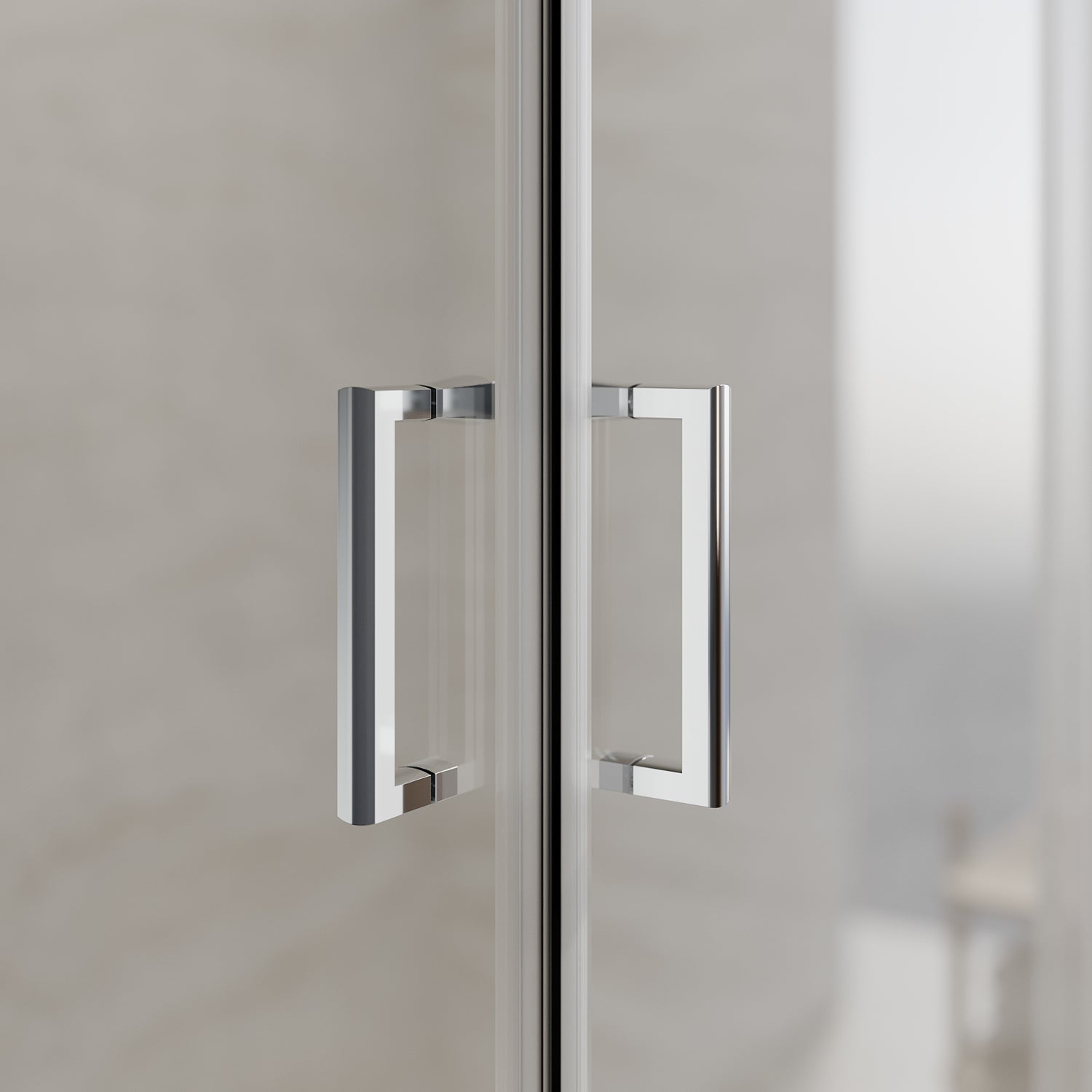 Square Sliding Doors, Corner shower enclosure with aluminum frame,  6mm safety tempered glass