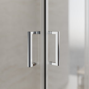 Square Sliding Doors, Corner shower enclosure with aluminum frame,  6mm safety tempered glass