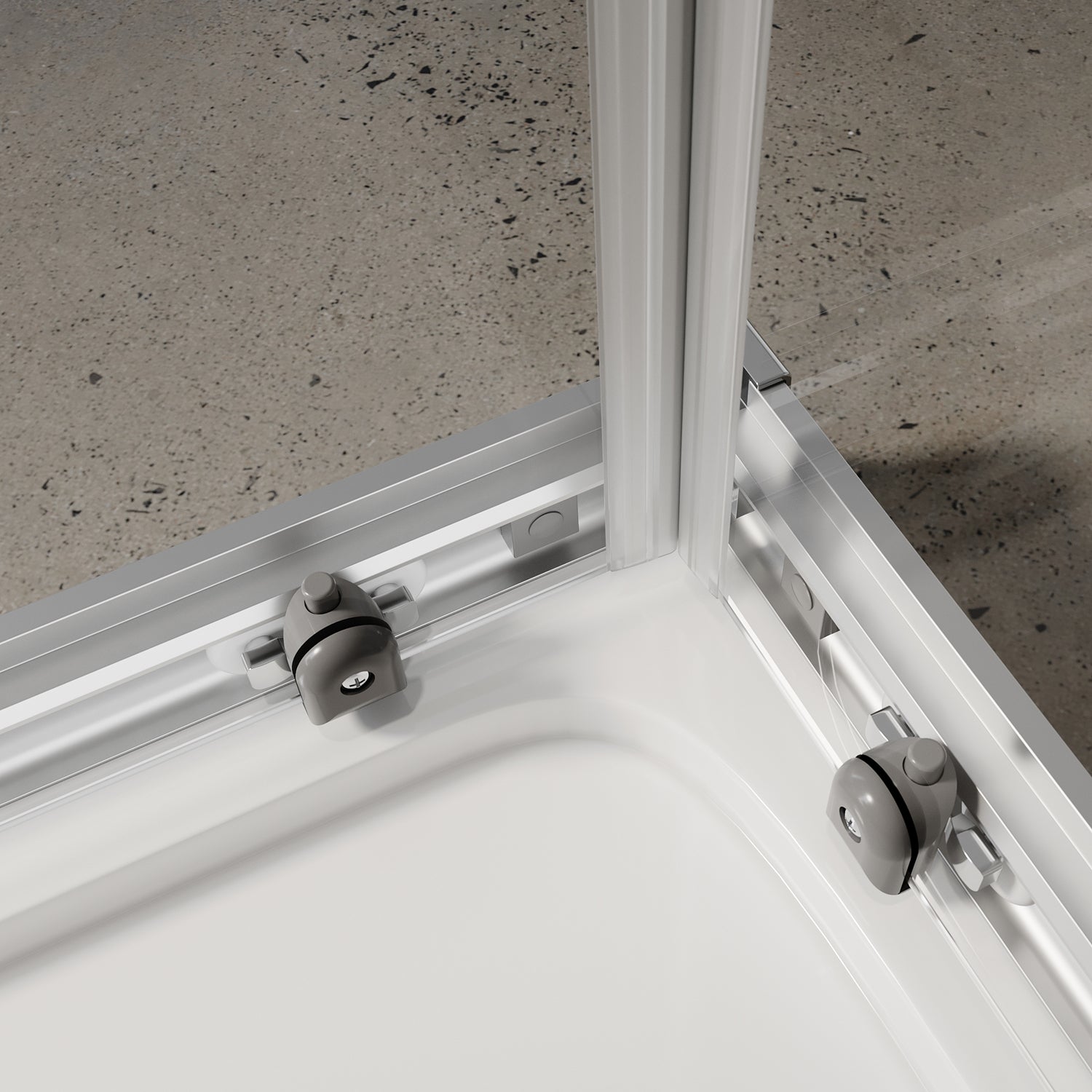 Square Sliding Doors, Corner shower enclosure with aluminum frame,  6mm safety tempered glass