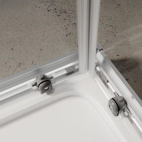 Square Sliding Doors, Corner shower enclosure with aluminum frame,  6mm safety tempered glass
