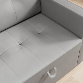 3 in 1 Corner Sofas with Pull-Out Bed, Hidden Storage and Plastic Legs, Light Gray
