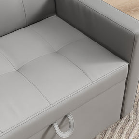 2 Seater Sofa Bed 3 in 1 with Storage, Hidden Pull-Out Bed, Adjustable Backrest and 2 Cushions, Light Gray