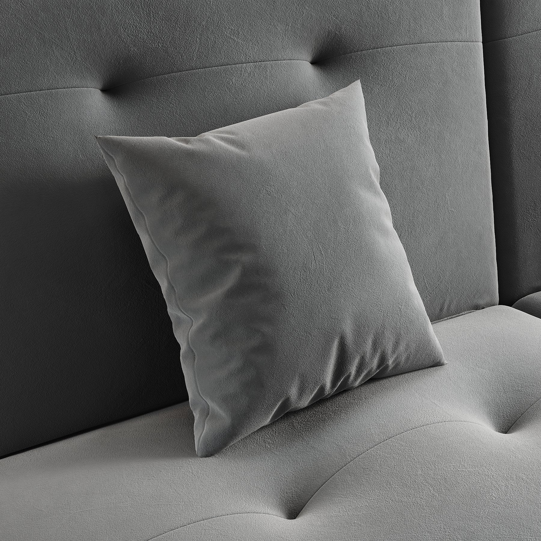 Sofa Bed 2 Seater with Sofa Bed Storage, Double Fold Design, Iron Legs, Adjustable Backrest and 2 Cushions, Dark Grey