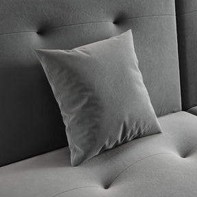 Sofa Bed 2 Seater with Sofa Bed Storage, Double Fold Design, Iron Legs, Adjustable Backrest and 2 Cushions, Dark Grey