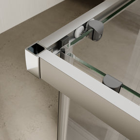 Square Sliding Doors, Corner shower enclosure with aluminum frame,  6mm safety tempered glass