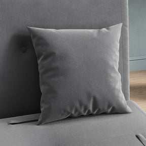 Sofa Bed with Sofa Bed Storage, 3 Fold Design, Iron Legs, 6-Level Backrest Backrest and 2 Cushions, Dark Grey