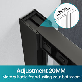 Sliding door shower enclosure, black framed, two-panel sliding shower screen