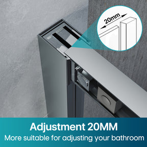 Sliding Shower Door with 5 mm Clear Glass Panel, Reversible Shower Enclosure,  Chrome colour matte frame