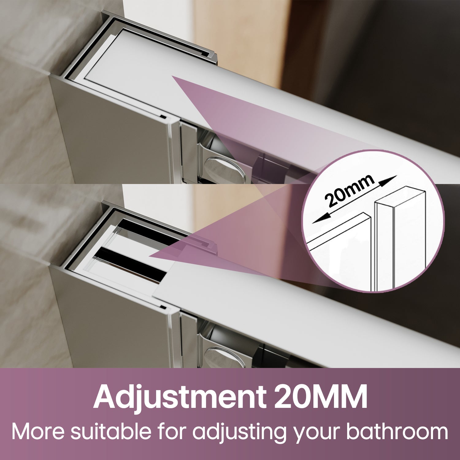 Square Sliding Doors, Corner shower enclosure with aluminum frame,  6mm safety tempered glass