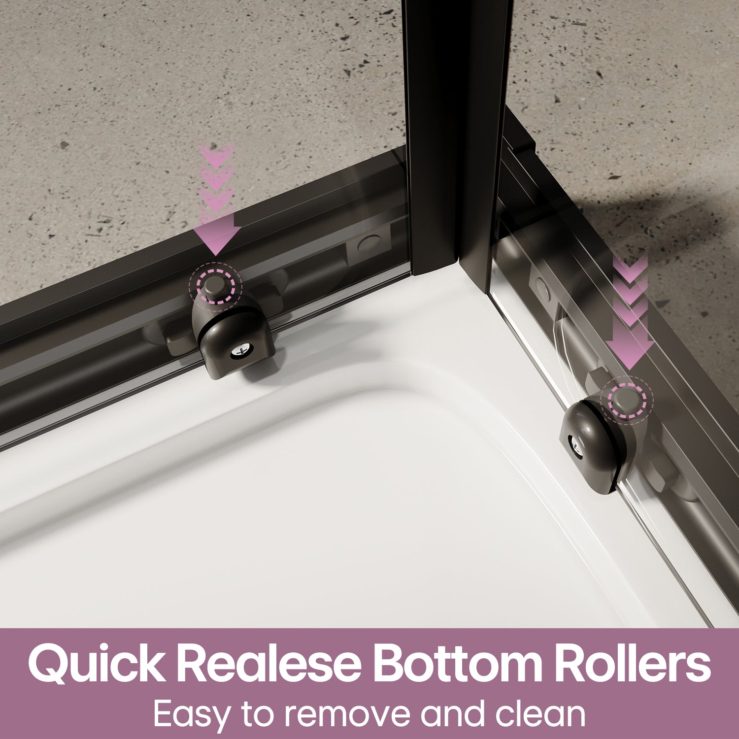 Square Corner Sliding Doors balck easily install height 1900mm