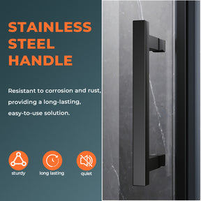 ELEGANT SHOWERS Diamond Semi Frameless Shower Screen black 90cm-100cm