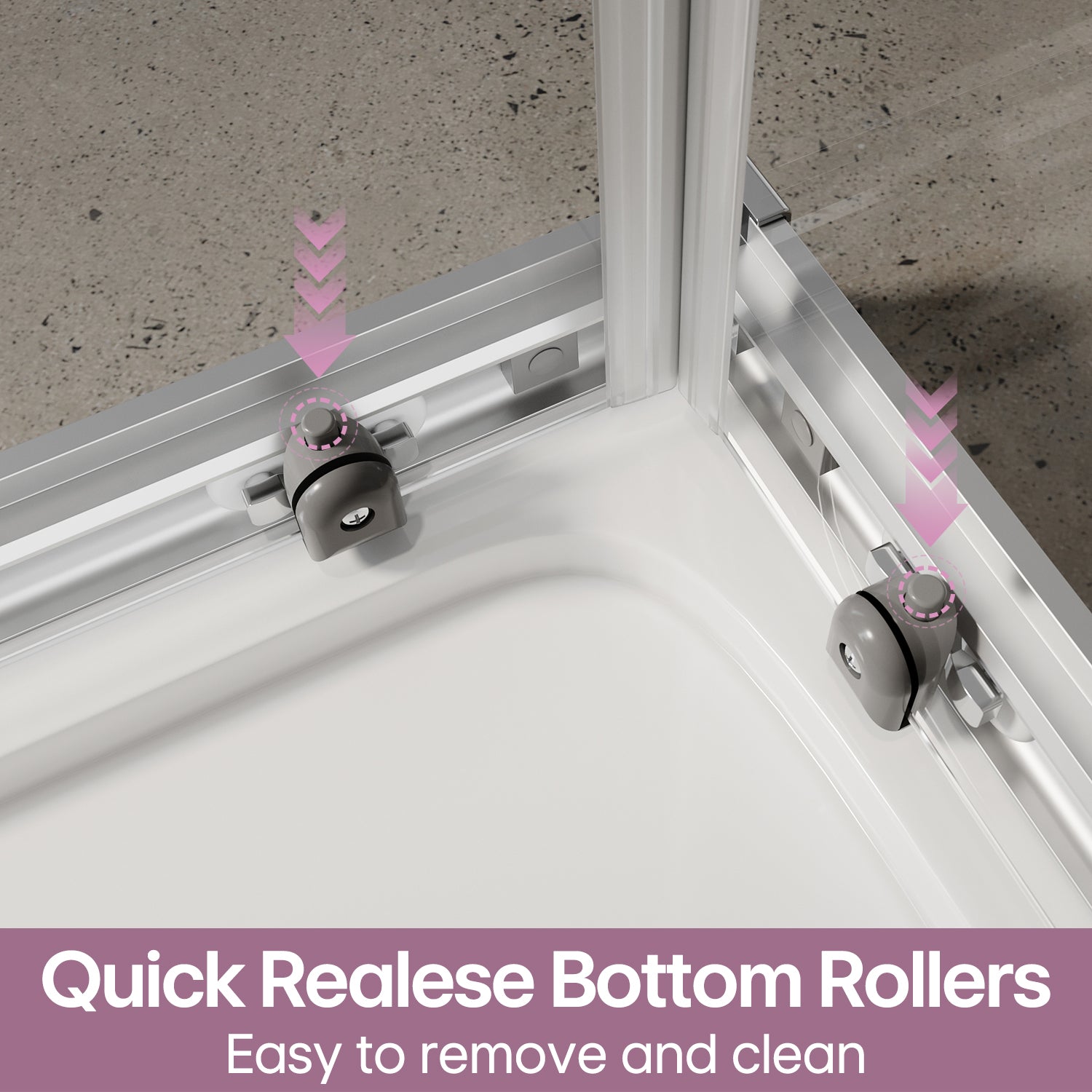 Square Sliding Doors, Corner shower enclosure with aluminum frame,  6mm safety tempered glass
