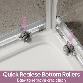 Square Sliding Doors, Corner shower enclosure with aluminum frame,  6mm safety tempered glass