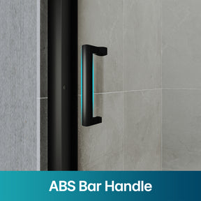 Sliding door shower enclosure, black framed, two-panel sliding shower screen