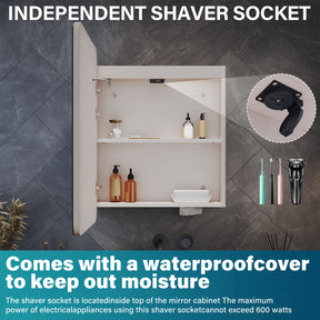 LED bathroom wall cabinet with tissue box, Urban Beige, 550x700x150mm