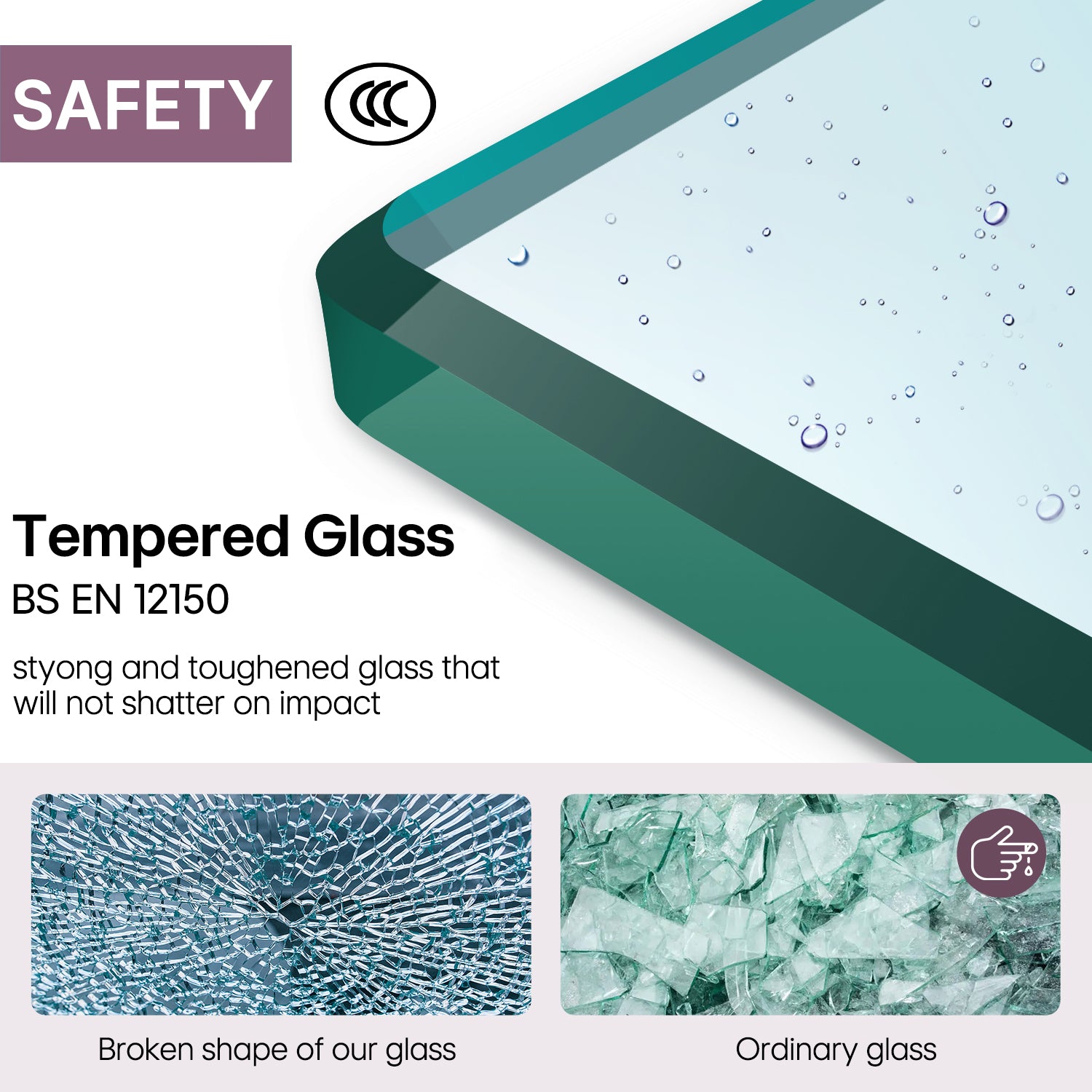 Square Sliding Doors, Corner shower enclosure with aluminum frame,  6mm safety tempered glass