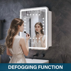 LED bathroom wall cabinet with tissue box, Urban Beige, 550x700x150mm