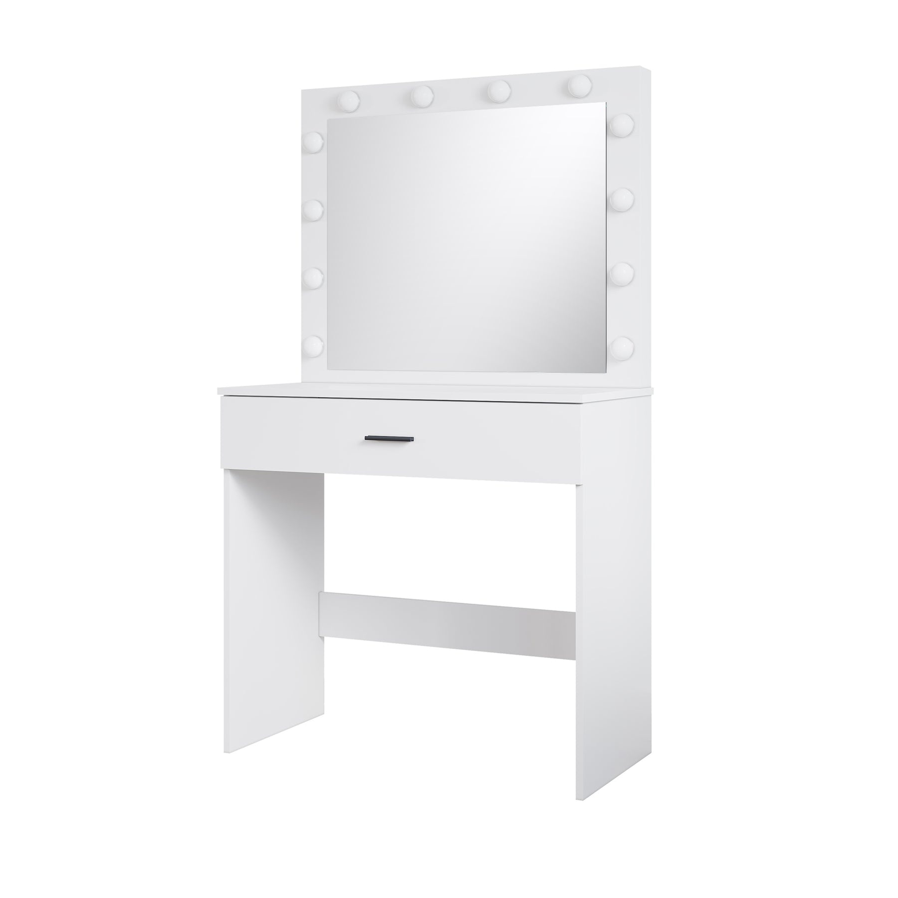 Dressing Table Vanity Set Stool Makeup 12 LED Bulbs Jewellery Organizer Cabinet