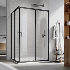 Square Corner Sliding Doors balck easily install height 1900mm