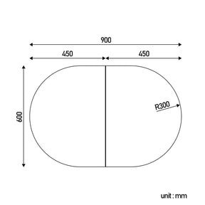 Oval Mirror Cabinet Medicine Shaving Bathroom Wall Hung or In-wall 900x600mm - Elegantshowers