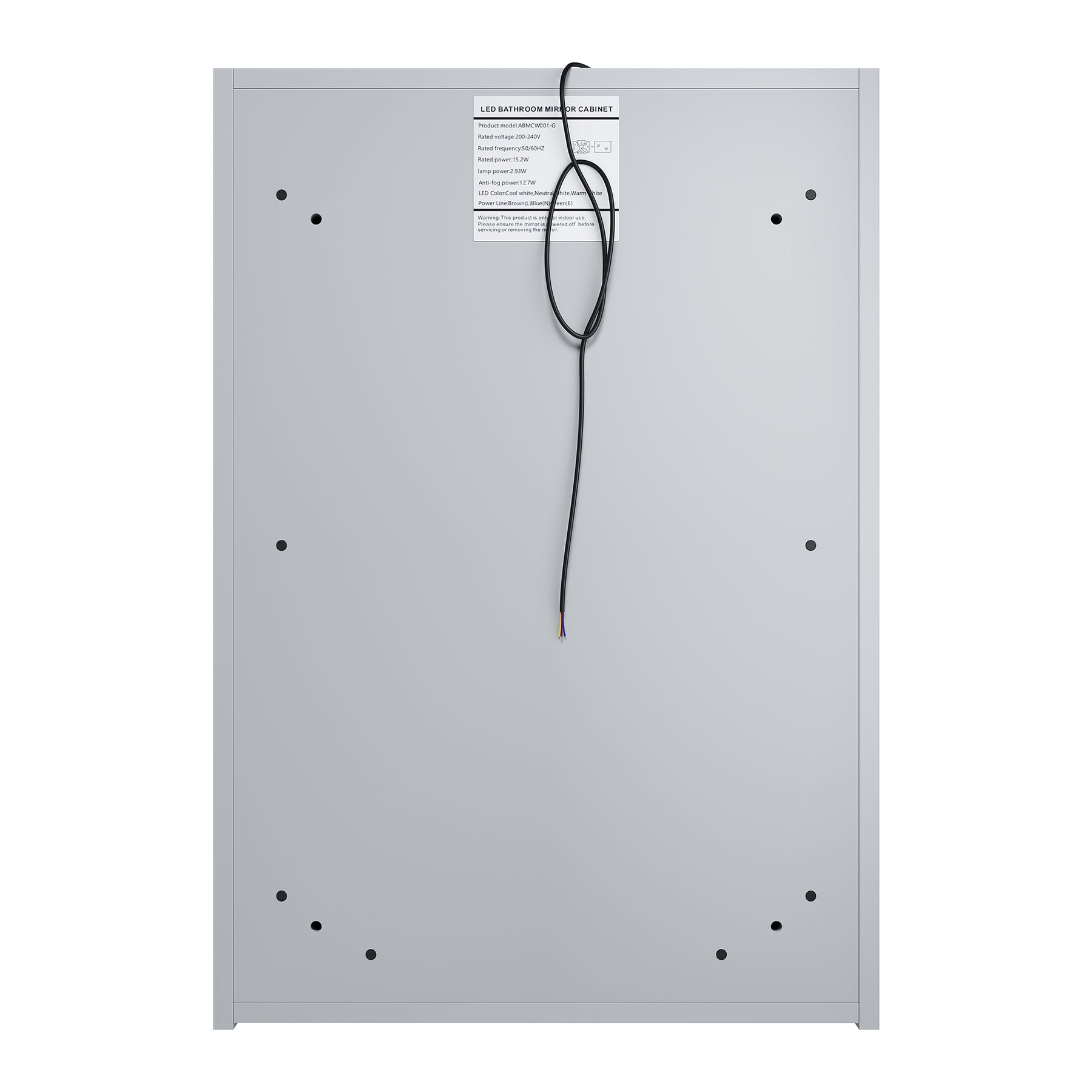Single-door grey wooden mirror cabinet with cosmetic shelf 485x700x130mm