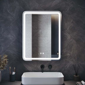 LED bathroom wall cabinet with tissue box, Urban Beige, 550x700x150mm