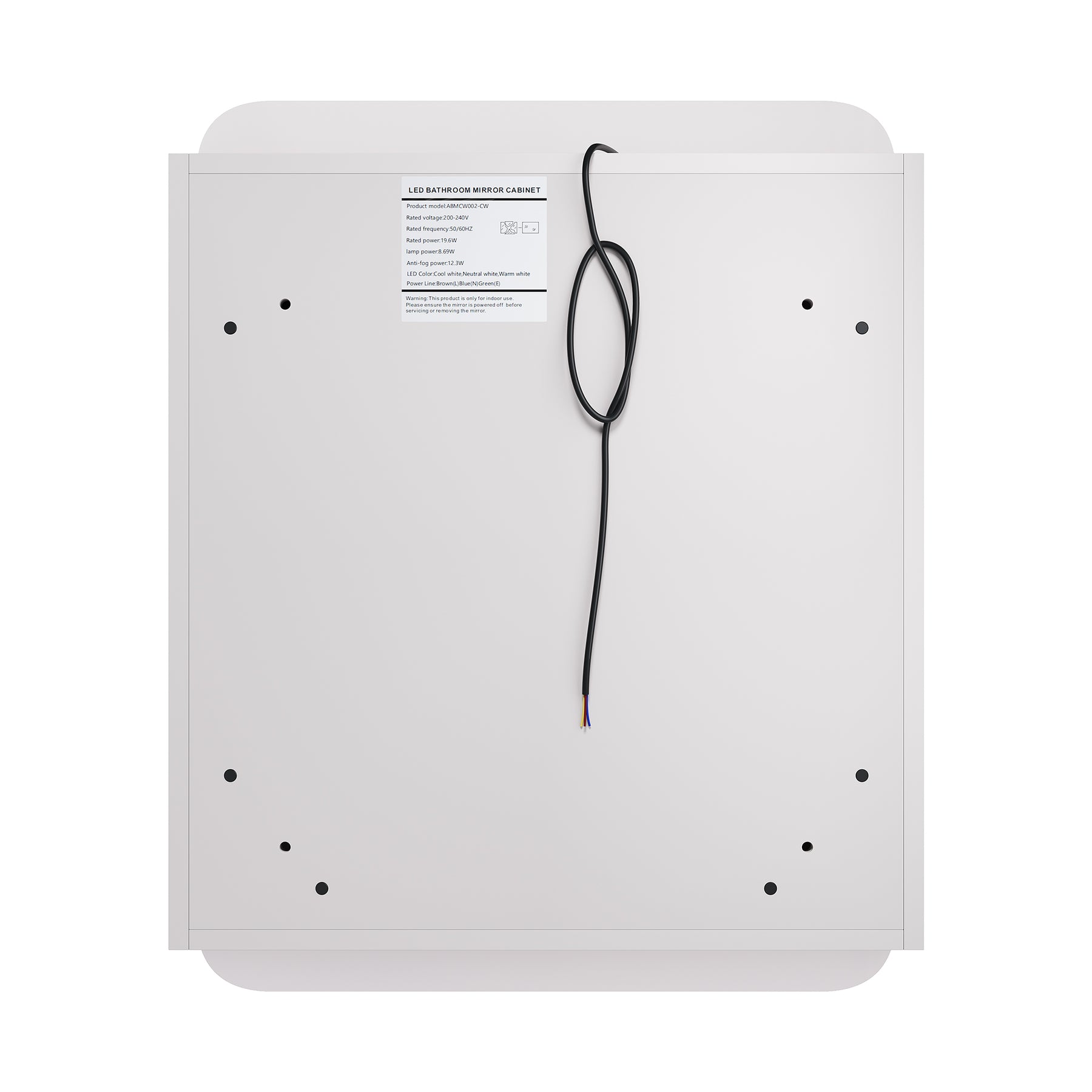 LED bathroom wall cabinet with tissue box, Urban Beige, 550x700x150mm