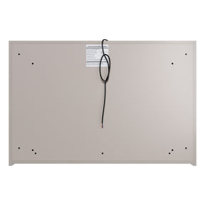 Three-door LED anti-fog bathroom cabinet, light coffee, 900x600x125mm