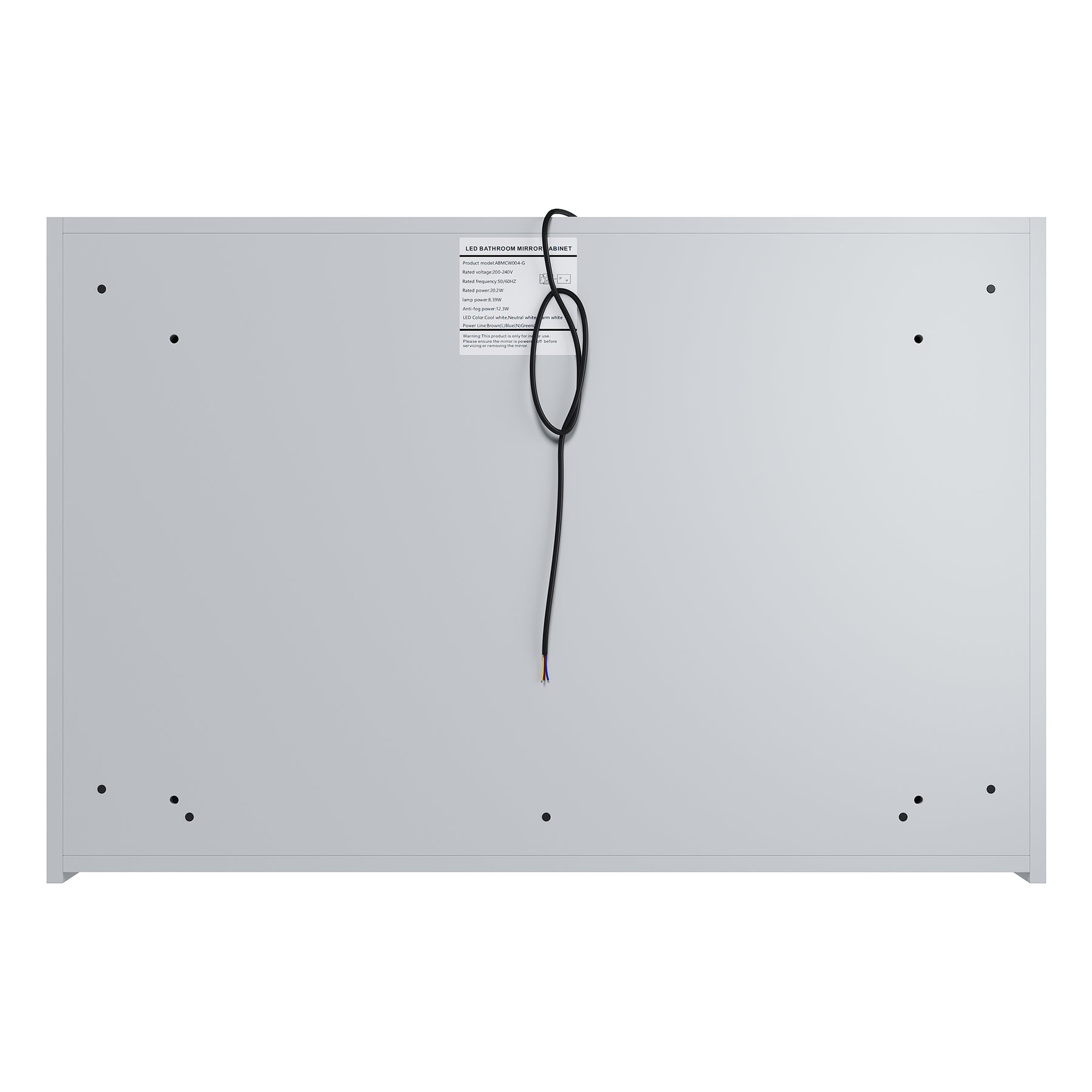 Three-door LED anti-fog bathroom cabinet, Moroccan Gray, 900x600x125mm