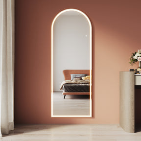 Arched makeup mirror with LED lights, with removable bracket, wall-mountable 1600x600x35mm