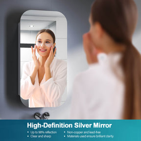 Rectangle Mirror Cabinet Medicine Shaving Bathroom Wall Hung/In-wall 450x900mm - Elegantshowers