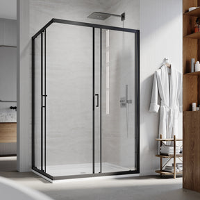 Square Corner Sliding Doors balck easily install height 1900mm