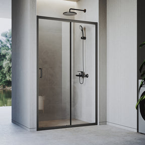 Sliding door shower enclosure, black framed, two-panel sliding shower screen