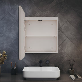 LED bathroom wall cabinet with tissue box, Urban Beige, 550x700x150mm