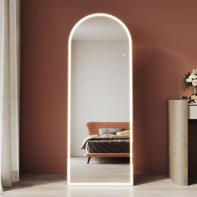 Arched makeup mirror with LED lights, with removable bracket, wall-mountable 1600x600x35mm