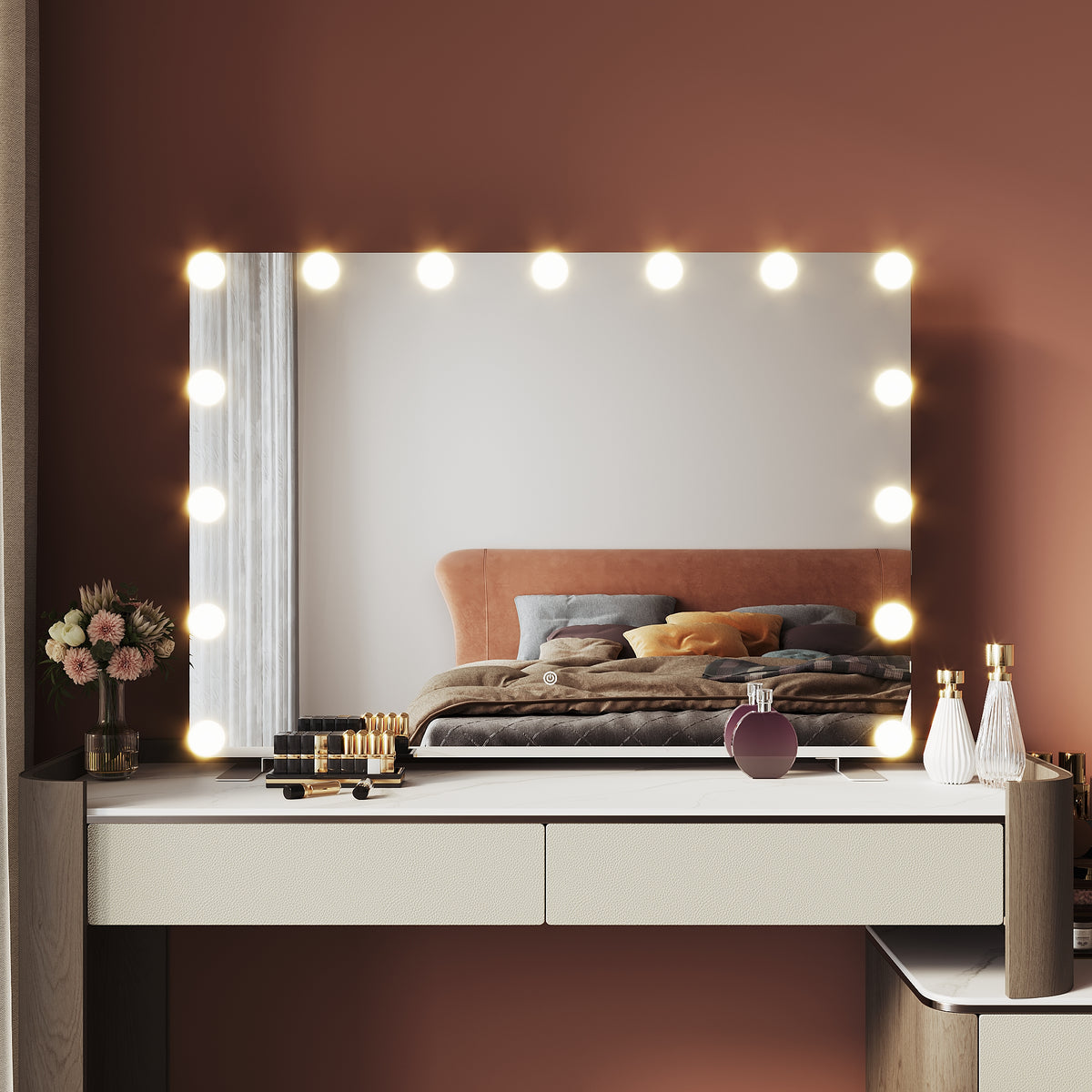 LED makeup mirror, 3 lighting modes with memory function, 1000x700x20mm