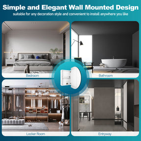 Oval Mirror Cabinet Medicine Shaving Bathroom Wall Hung or In-wall 900x600mm - Elegantshowers