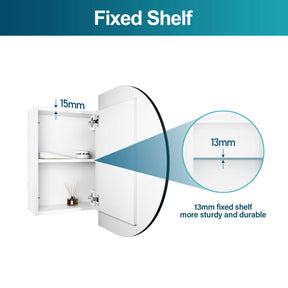 Oval Mirror Cabinet Medicine Shaving Bathroom Wall Hung or In-wall 900x600mm - Elegantshowers