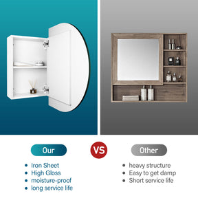Oval Mirror Cabinet Medicine Shaving Bathroom Wall Hung or In-wall 900x600mm - Elegantshowers