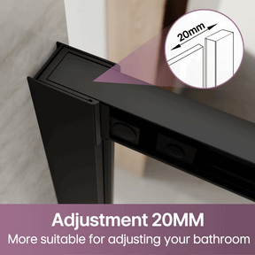 Square Corner Sliding Doors balck easily install height 1900mm