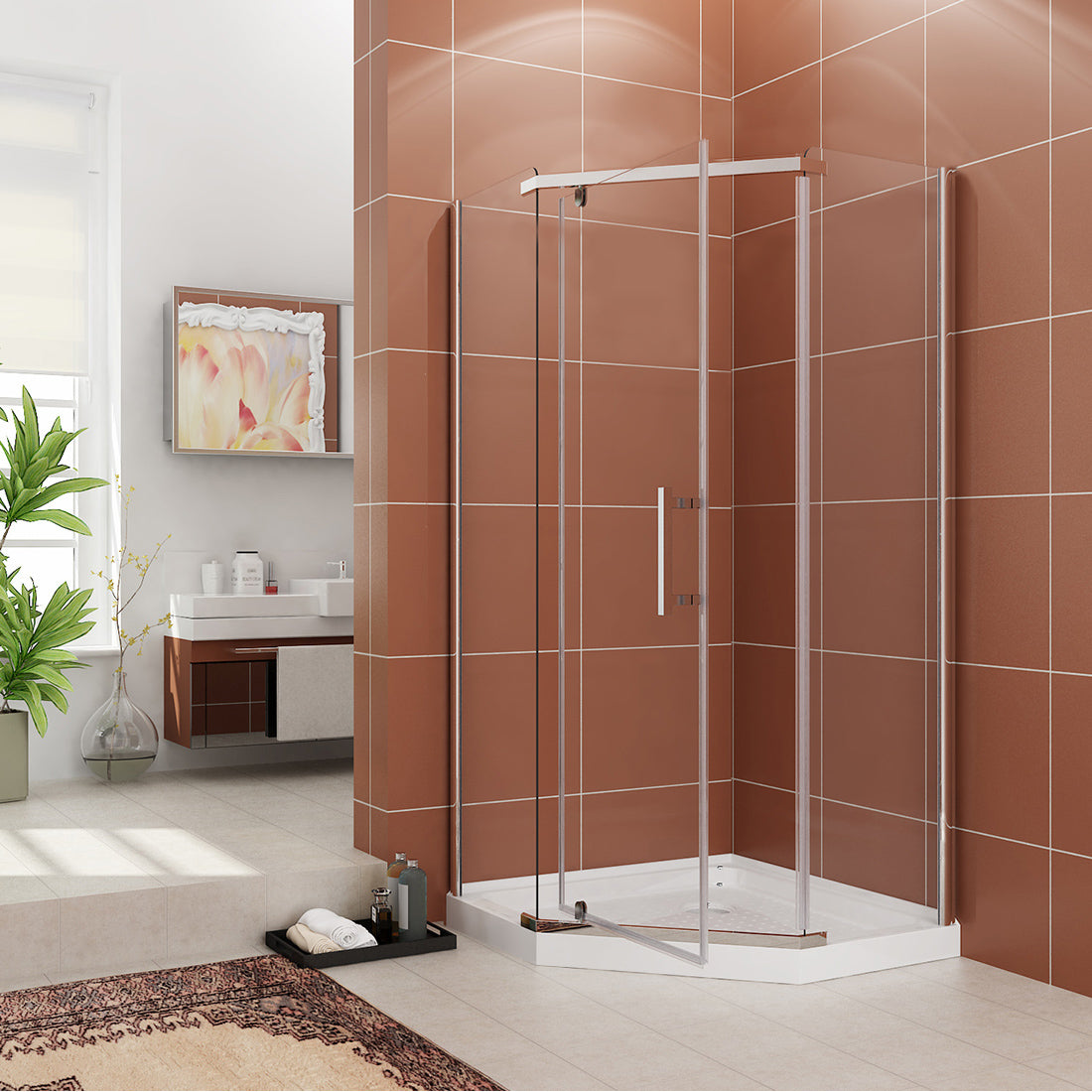 ELEGANT SHOWERS Diamond Semi Frameless Shower Screen